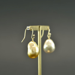 K18YGバロックパール・ピアス(B-P008) 4枚目の画像