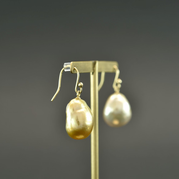 K18YGバロックパール・ピアス(B-P008) 4枚目の画像