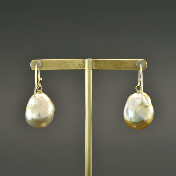 K18YGバロックパール・ピアス(B-P008) 5枚目の画像