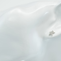 K18WGダイヤモンド0.08ct スターパヴェピアス 5枚目の画像