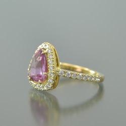 【店舗にて販売済み】K18YG ピンクサファイア ダイヤモンド リング （414071B） 3枚目の画像