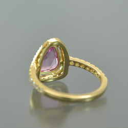 【店舗にて販売済み】K18YG ピンクサファイア ダイヤモンド リング （414071B） 4枚目の画像