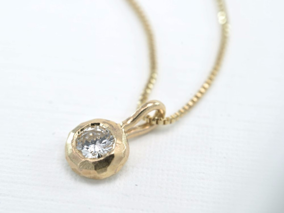 販売済　K10 ダイヤモンド0.12ct ネックレス (M-N002) 2枚目の画像