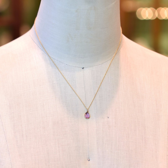 Noheat Sapphire_0.47ct/k18YG Necklace【Petalo/ペタロ】 5枚目の画像