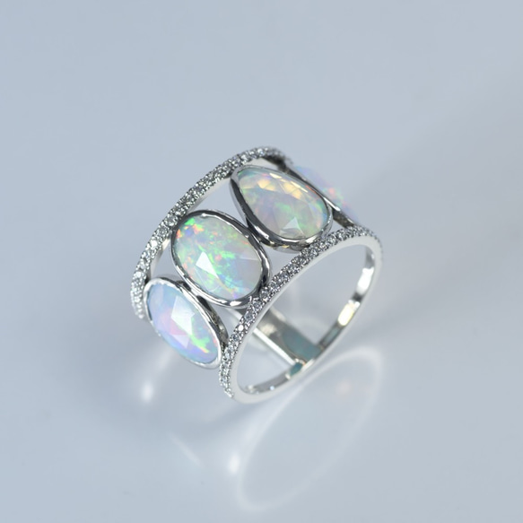 Opal/Diamond Pt950 Ring 3枚目の画像