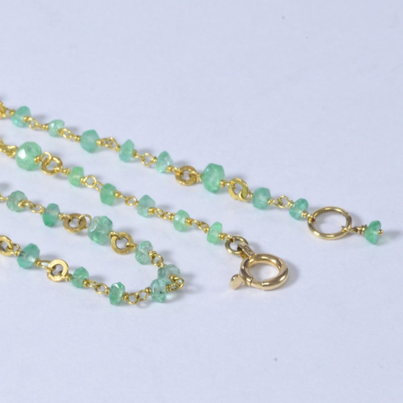Emerald_vintage beads/K18YG 【princess necklace】 3枚目の画像