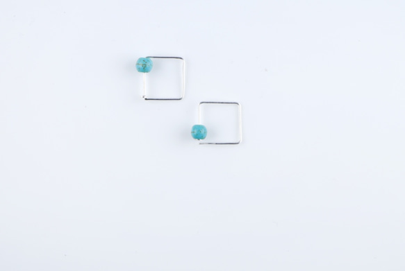 Pin Series Earrings: Turquoise 2枚目の画像