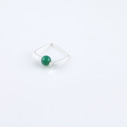 Pin Series Earrings: Green Agate 1枚目の画像