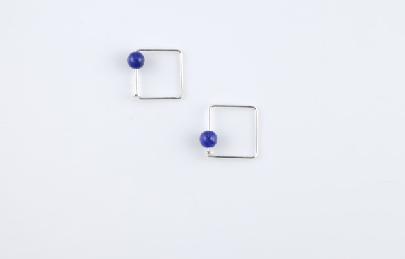 Pin Series Earrings: Lapis Lazuli 2枚目の画像