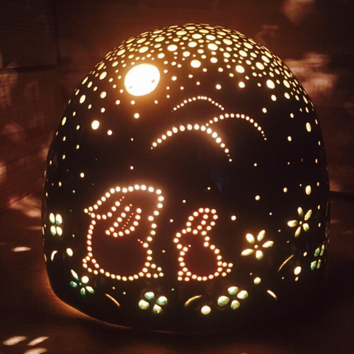 陶器の灯り 月うさぎ スタンドライト・テーブルランプ 釉 通販 2942253