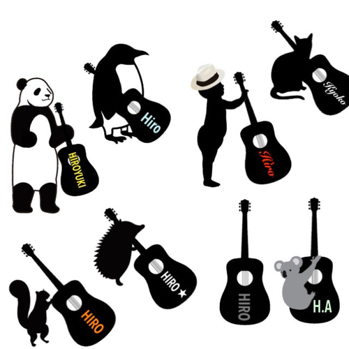 アコースティックギター ステッカー 文字入れ無料 シール・ステッカー