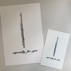 楽器モチーフ　ポストカード・メッセージカード　文字入れ無料 2枚目の画像