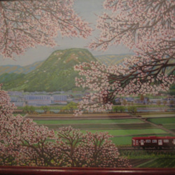 桜　”和風” ”日本の原風景” です。  【額付き】 1枚目の画像