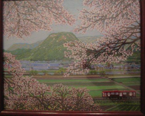 桜 ”和風” ”日本の原風景” です。 【額付き】 絵画 のぶひろ 通販