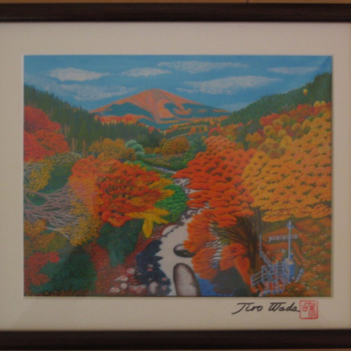 山 ”和風” ”日本の原風景” です。 【額付き】 絵画 のぶひろ 通販