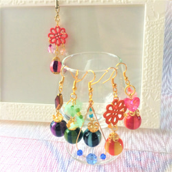 ★☆刺繍玉 巻き玉 手毬 和風 和柄 ストラップ キーホルダー レジン パープル★☆ 4枚目の画像