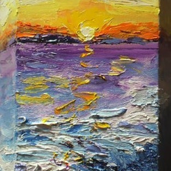 『夕日』油絵 1枚目の画像