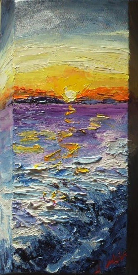 『夕日』油絵 1枚目の画像