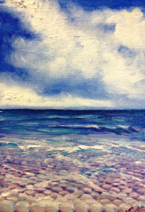 『青い海、青い空』油絵 1枚目の画像
