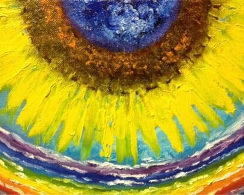 太陽  油絵   【送料無料】 太陽 油絵 【送料無料】