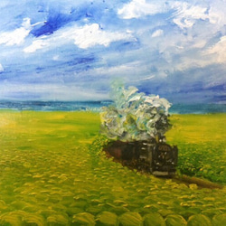 油絵 絵画 【風車の向日葵畑】 絵画 HR 通販 16329331｜Creema(クリーマ)