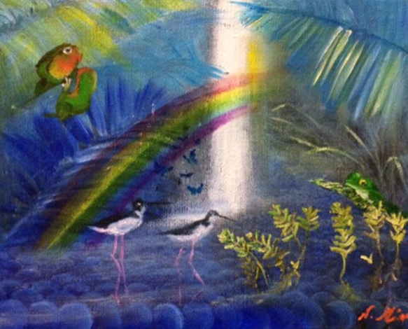 『水辺のハピネス』油絵 1枚目の画像