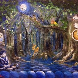 油絵 森の川ボックス 絵画 HR 通販 11663859｜Creema(クリーマ)