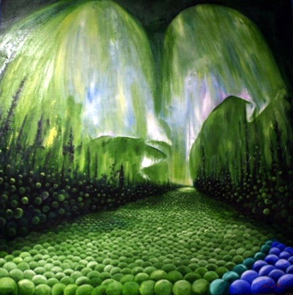 『翠緑の天空』油絵 1枚目の画像