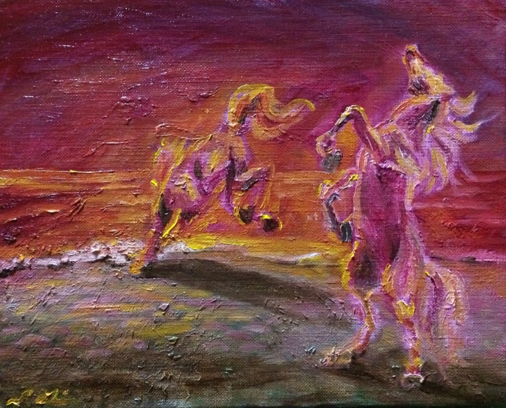 油絵　馬 油絵 佐藤 純一 駿馬 アート 油彩画 絵画 動物画 全国送料無料