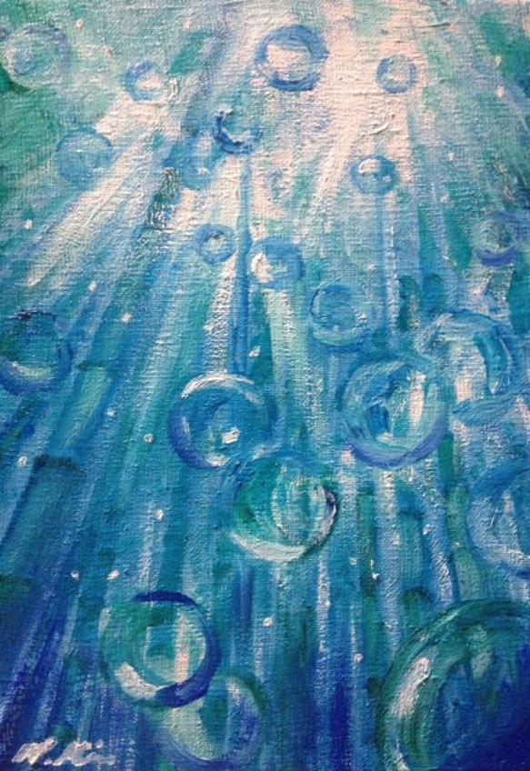 水中花～竹～』油絵 絵画 アトリエ風の通☆Etsuki Misu 通販