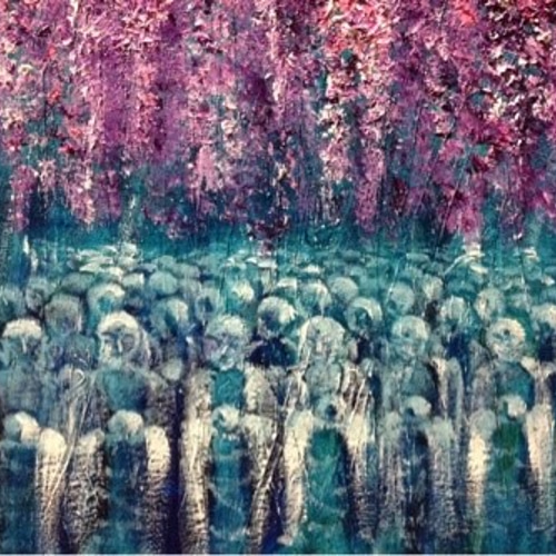 油絵 絵画 【藤の雨】