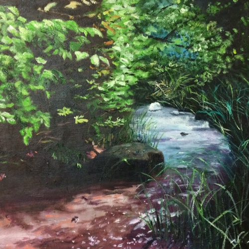 絵画 水彩画 風景画 画題「水路の小さな石橋」 絵画 絵画 水彩画 風景画 画題「水路の小さな石橋」 絵画