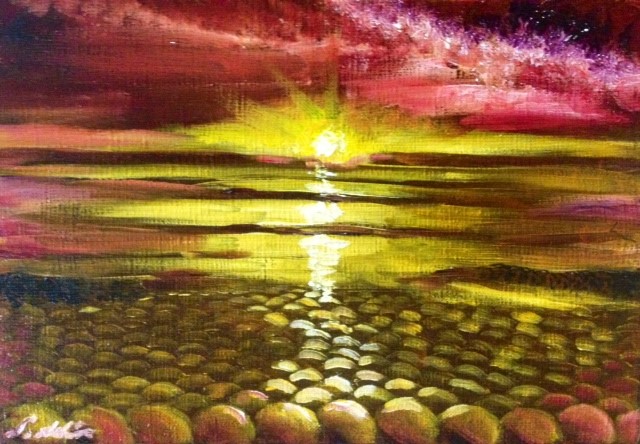 『暮れる夏』油絵 25,000円