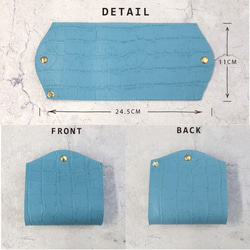 【マスクの持ち運びに】クロコダイル型押レザー×マスク仮置きレザーケース/ マスクケース/マスク置き/マスクホルダー 6枚目の画像