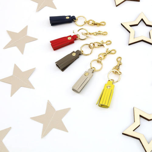 レザーアクセサリー】タッセル型レザーチャーム/バッグチャーム/レザー