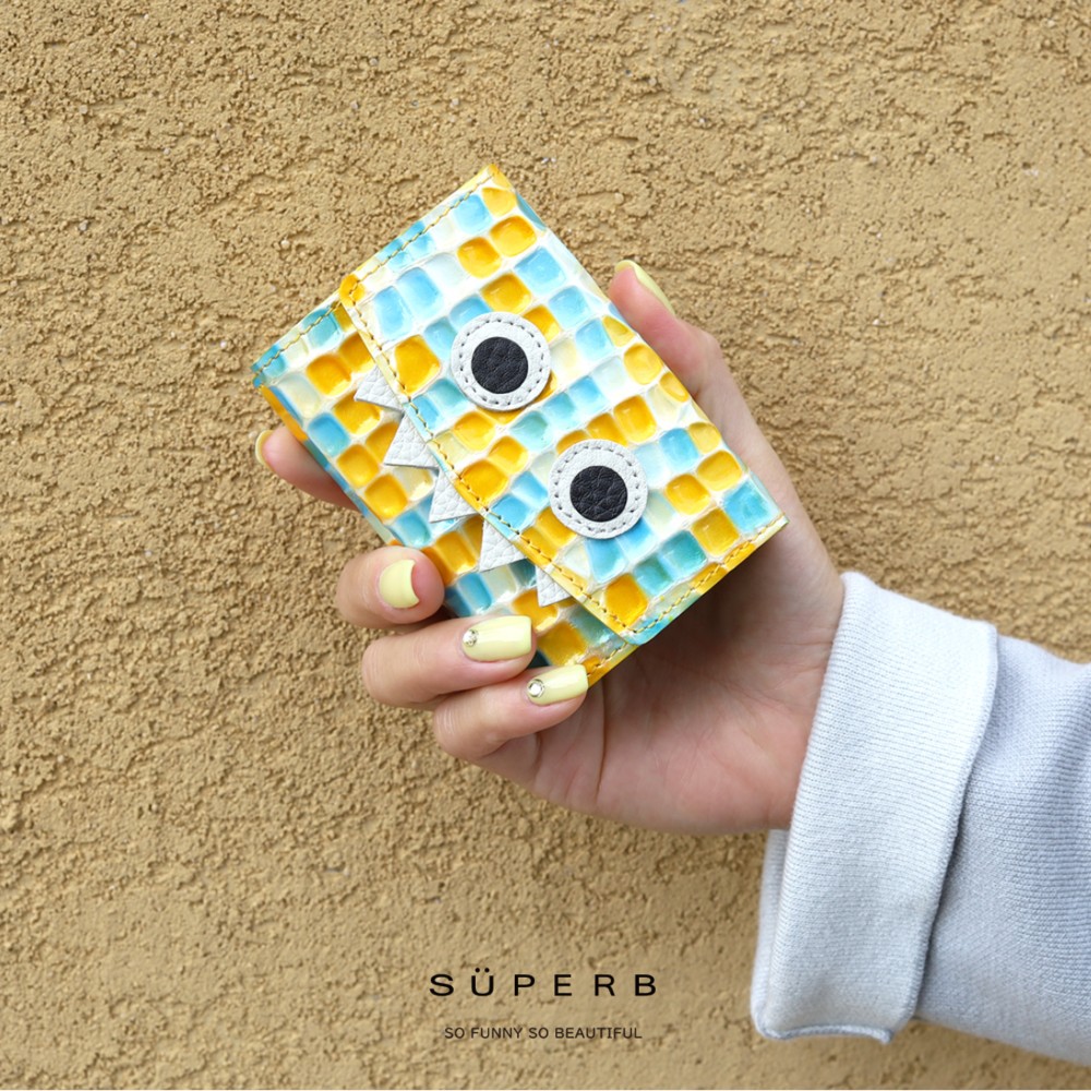 【キャンディモンスターミニウォレット/全3色】思わず誰かに見せたくなる/ミニマムで大人カワイイコンパクト三つ折り財布