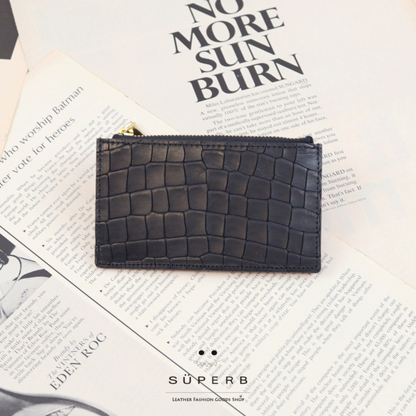 カットクロコフラグメントケース/全3色】身軽に時短決済/高級感のある