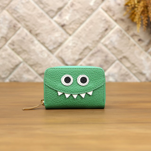 【グリーン】思わず誰かに見せたくなるモンスターマルチケース/ミニ財布/カードケース【モンスターver.】