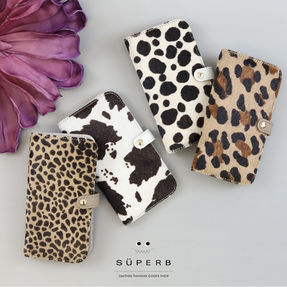 【毛付きスマホ/全11色】イタリアンレザーの毛付きレザー/ワンランク上の大人の上品手帳型スマホケース【全機種対応】 5,400円