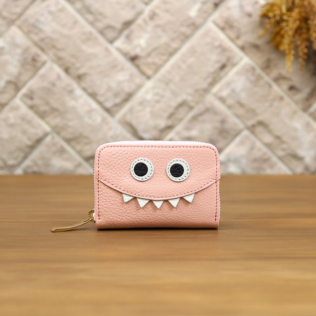 【ピンク】思わず誰かに見せたくなるモンスターマルチケース/ミニ財布/カードケース【モンスターver.】