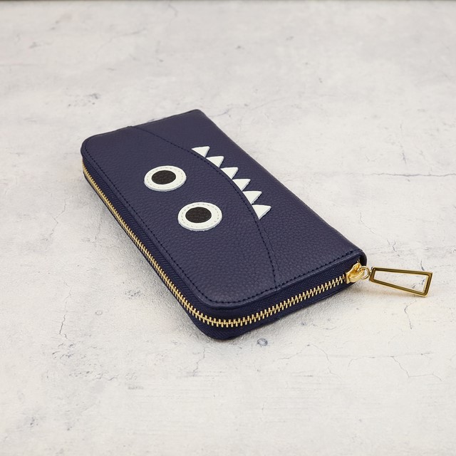 【ネイビー】思わず誰かに見せたくなるモンスター財布/長財布【モンスターver.】