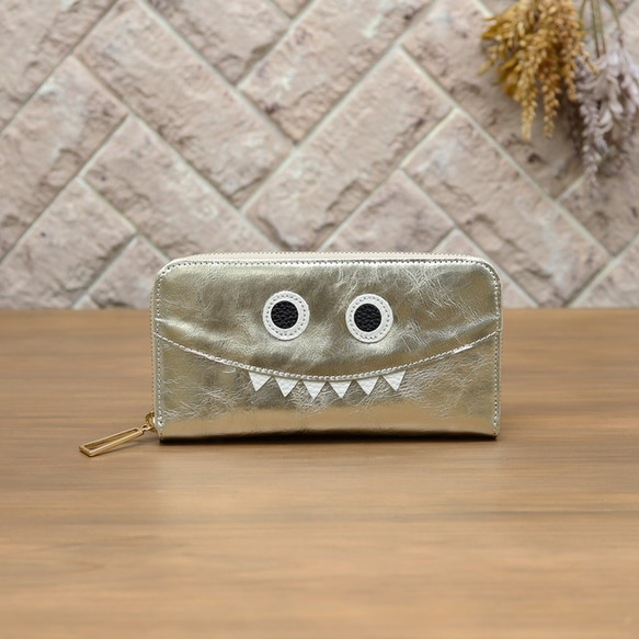 ミラーゴールド】思わず誰かに見せたくなるモンスター財布/長財布