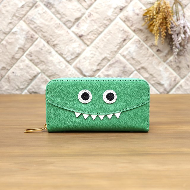 【グリーン】思わず誰かに見せたくなるモンスター財布/長財布【モンスターver.】