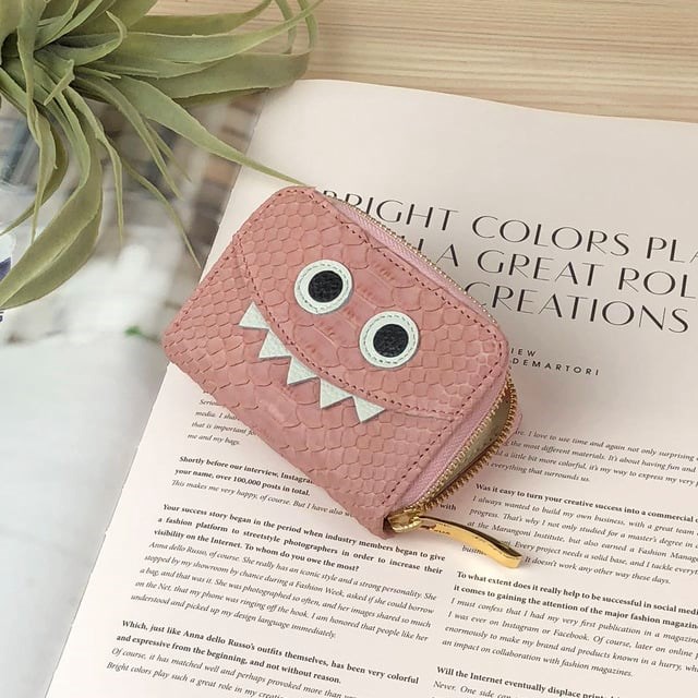 【パイソンピンク】ダイヤモンドパイソンレザー思わず誰かに見せたくなるモンスターマルチケース/ミニ財布【パイソン】