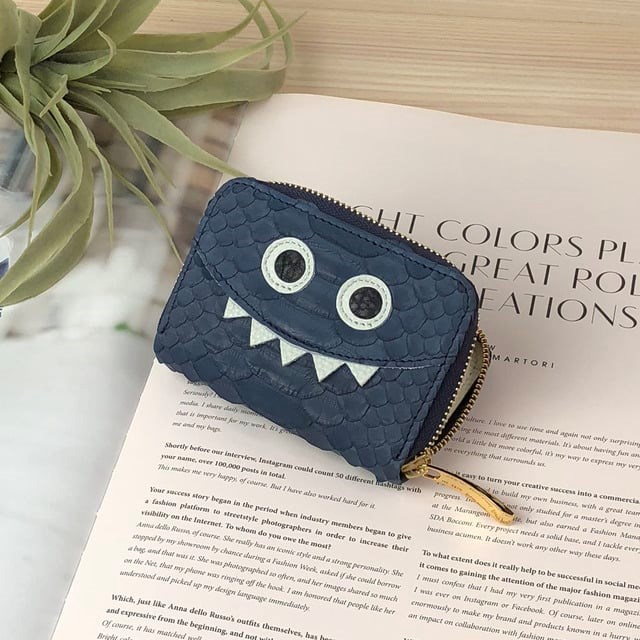 【パイソンオレンジ】ダイヤモンドパイソンレザー思わず誰かに見せたくなるモンスターマルチケース/ミニ財布【パイソン】