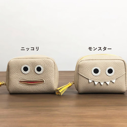 [米色/小號]日常伴侶♪豐滿古龍水怪獸/微笑多用袋[可選擇臉型] 第3張的照片