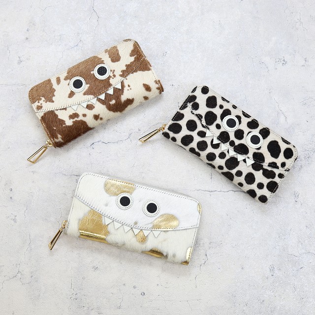 【毛付きモンスター長財布/全11色】イタリアンレザーの毛付きレザー/思わず誰かに見せたくなるモンスター財布/長財布