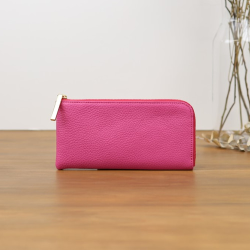 ビビットピンク】上品かつ高級感のある薄マチ軽量で大きく使えるL字