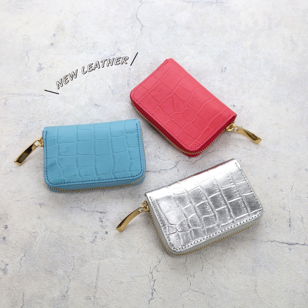 ARMANI 【未使用に近い】GIORGIO ６グレージュ 本革 クロコ型押し