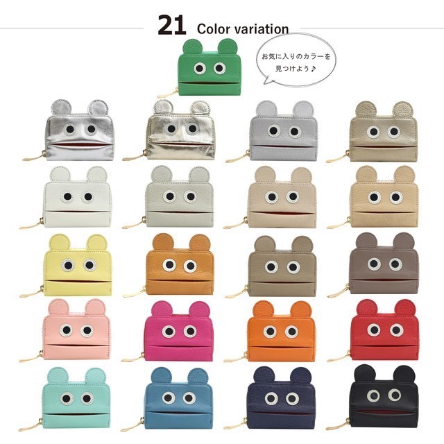 【ミラーゴールド】使いにくそうなのに愛用したくなるモンスターマルチケース/ミニ財布/カードケース【オミミver.】